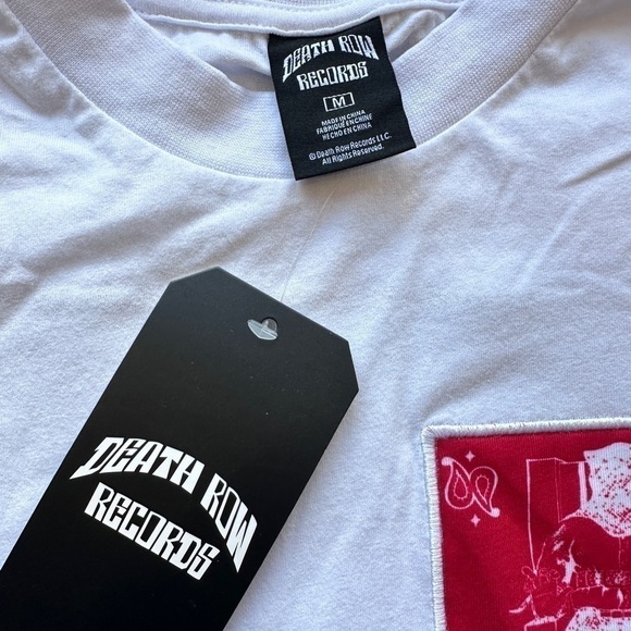 NWT Death Row Records Paisley Chair Logo Tee in White - Picture 6 of 8